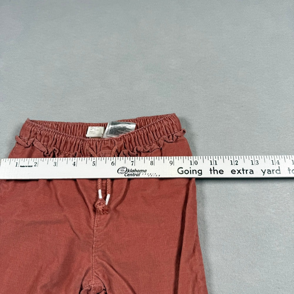H&M Kids 2T Corduroy Pants Rust Orange Boho Cottagecore Elastic Waist Trousers - Picture 4 of 8